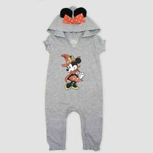 Disney Minnie Halloween Hoodie Onesie NB Bow NWT